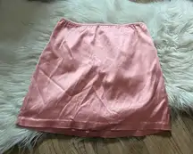 LULU’S Checking In Pink Satin Mini Skirt