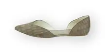 Vince ❃ Tara D’Orsay Ballerina Ballet Flat ❃ Taupe Embossed Leather ❃ 8M