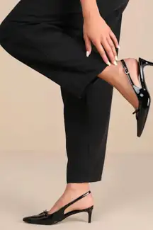 Lulus black bow pointed heels