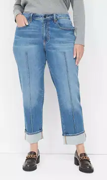 Lane Bryant Flex‎ Magic Waistband Mid Rise Relaxed Straight Size 22 Seam Detail