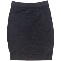 New  Pull On Mini Skirt Cotton Blend Knit Charcoal Grey