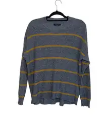 Jegging Fit Gray & Yellow Striped Knit Sweater