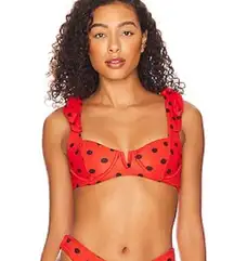 Beach Riot Blaire Bikini Top in Scarlet Polka Dot Sz M