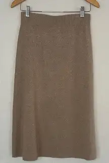 NEW Banana Republic Shimmer Gold Midi Skirt Holiday Glam Casual Sparkle Preppy