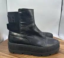 Puma x Fenty Chelsea Sneaker‎ Book Black Leather Rihanna Grunge Platform Women 8