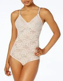 Maidenform Womens 36B Beige Nude M3008 Lace 'N Smooth Body Briefer Shapewear NWT