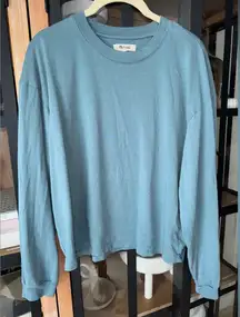 Madewell Supima Cotton Essential Long Sleeve Tee crewneck top steelyocean raglan