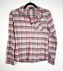 Prana Henley Plaid Pullover Sz‎ XS