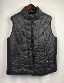 Women’s Harley Davidson XL Black Quilted Puffer Vest with Pockets & Logo on Back