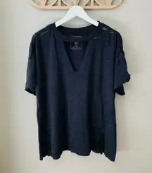 Free People Oversized Tee Shirt Black Sz Small