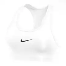 Nike White Medium Support Non Padded Swoosh 2.0 Sports Bra Size Medium