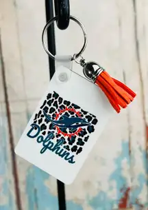 Handmade Miami Dolphins Inspired Keychain With Tassel Orange New