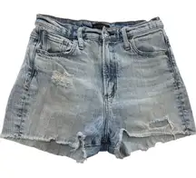 Silver Jeans Co. Denim Shorts Womens 28‎ Light Wash Highly Desirable Distressed