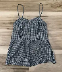 Anthropologie Potters Pot Black White Plaid Tank Top Women’s Medium