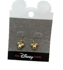 Mickey Gold Color Dangle Earrings Dainty  Disney Store Minimalist