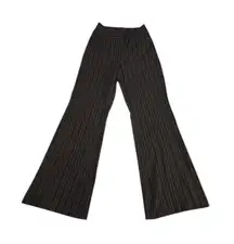 Express Pinstripe Wide Leg Pants Womens 6 Black Gray Careercore Eclectic Grandpa