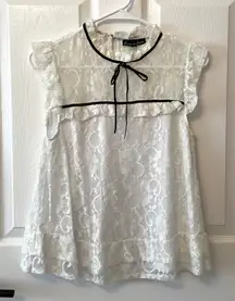 Alison Andrews lace mock neck top