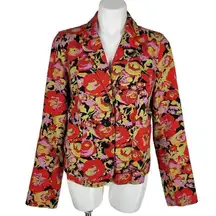 Isaac Mizrahi cotton rose blazer Size Large