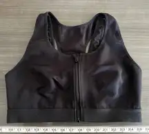 FABLETICS‎ On The Go Front Zip Medium Impact Sports Bra - Black - Size XL