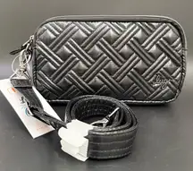 LUG Coupe XL RFID Black Quilted Convertible Waist Bag Fanny Pack Crossbody Bag
