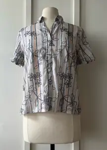 Alfred Dunner Striped Floral Button-Up Shirt