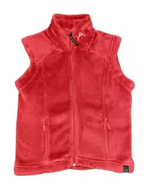 Avalanche Fleece Vest Womens Size Small Red Stand Collar Sleeveless Activewear