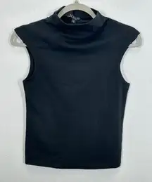 J. Crew Women's XS Black Mock Neck Sleeveless Tank Top Minimalist Essential NWT