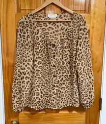 Vintage Escada by Margaretha Ley Leopard Silk Blouse Size 38 M Germany 80s 90s