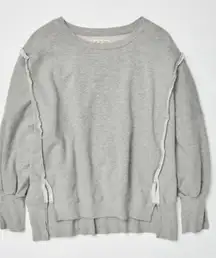 Free People NWOT  / We the Free Camden Sweatshirt - Sand Heather Grey - M