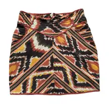 Staring at Stars Anthropologie orange, black & cream cotton mini skirt size 10