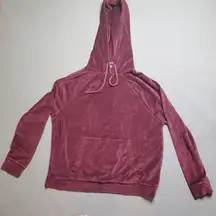 BDG Velvet Maroon Hoodie