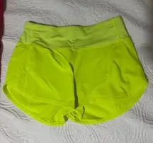Neon Yellow 4” Speed Up Lululemon Shorts