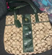 Coach  Designer Brown Monogram Handbag