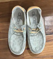 Hey Dude Gray and Tan Patterned Shoes