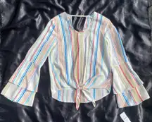🌈 NWT Signature Studio Small Stripes Multicolor Blouse $34.99 🌈 