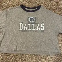 Dallas Cowboys Cropped T-Shirt Medium Grey