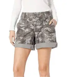 Carhartt Gray Camo Floral El Paso Cotton Cuffed Utility army Shorts womens 6 new