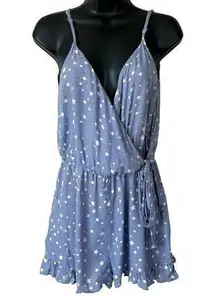 Sadie & Sage Periwinkle Star Print Tie Romper