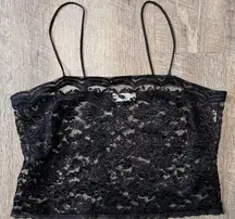 Vintage San Souci black lace lingerie top size‎ L