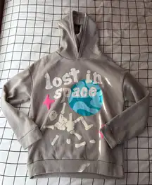Grey Graphic Design “lost In Space” Hoodie, Woman’s, Size XS