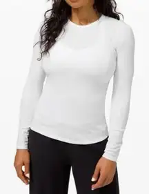 Lululemon Hold Tight Ribbed Long Sleeve Crewneck T-Shirt White 6 / Small