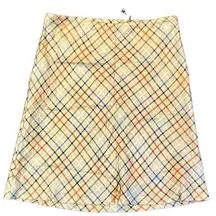 NWT Vineyard Vines By Shepard & Ian 100% Silk Plaid Striped Skirt 10