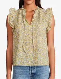 BB Dakota by Steve Madden Flutter‎ and Flirt Short Sleeve Floral Top Size S