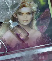 Garden Quartz Purple Lodolite  Pendant 18" Diamond Cut Box Chain