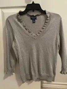 CHAPS gray Sparkly Sweater