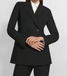 Theory black double breasted blazer size 10