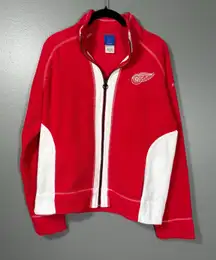 Detroit Red Wings RBX Women's Red & White Fleece Jacket - Size Large - Full Zip