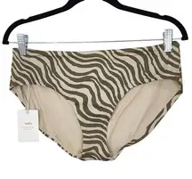 Andie Green and Tan Swim Bottom NWT Medium Green Stripe Andie Swim Bikini Bottom