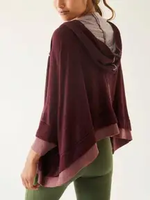 Free People Bonfire Hoodie Fig Jam Womens XS Oversized Cropped Lagenlook Active