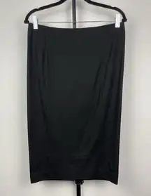 CAbi 550 Seamed Pencil Skirt Womens Black Stretch Knit Back Zipper Size 8